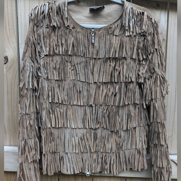 BEREK Layered Leather Fringe Jacket - Picture 7 of 7